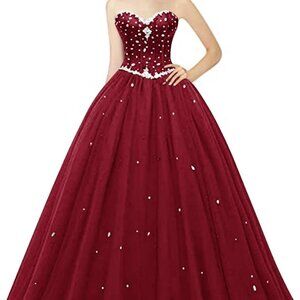 ball gown dress Burgundy